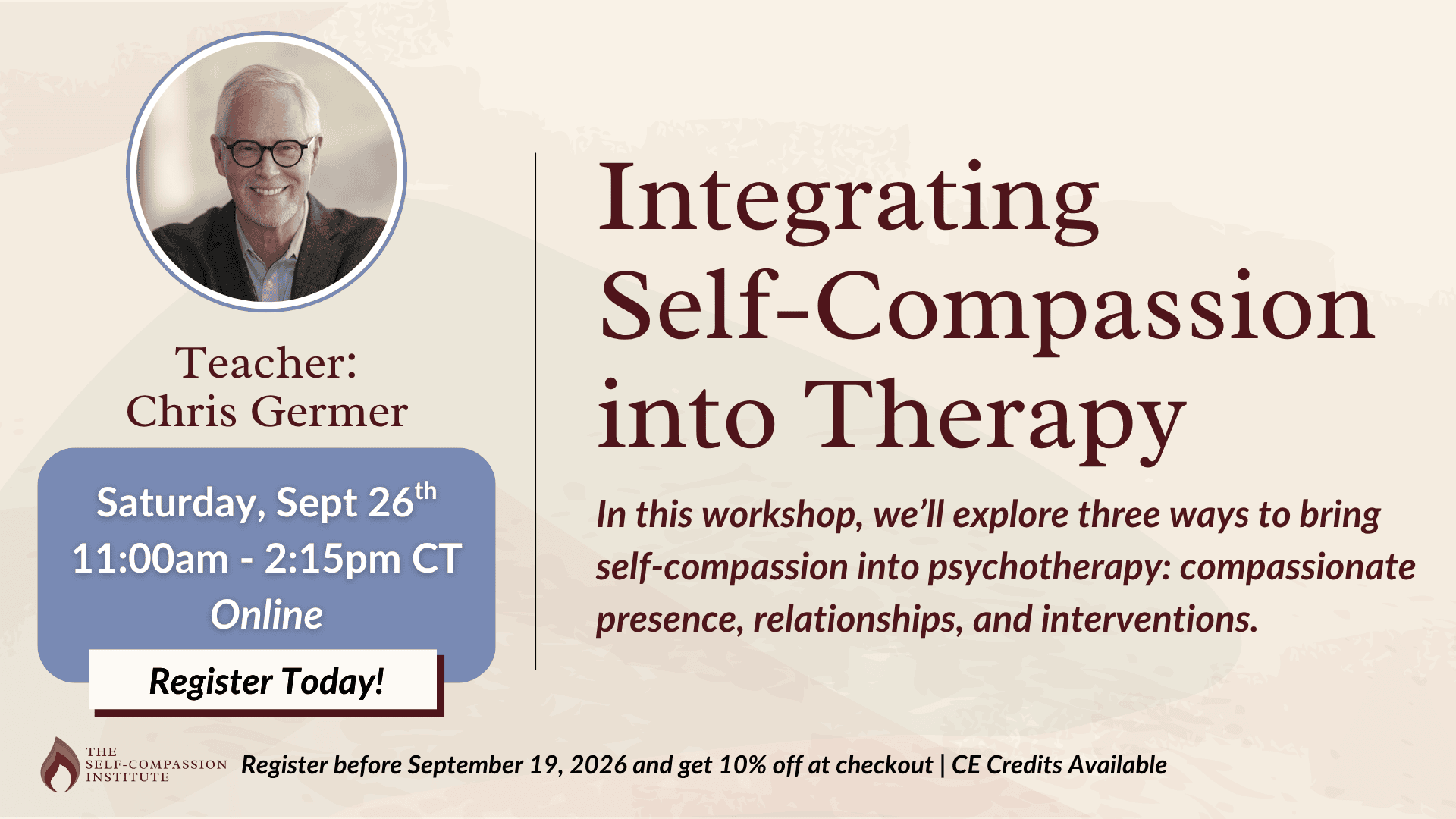 Integrating Self-Compassion into Therapy September 2026